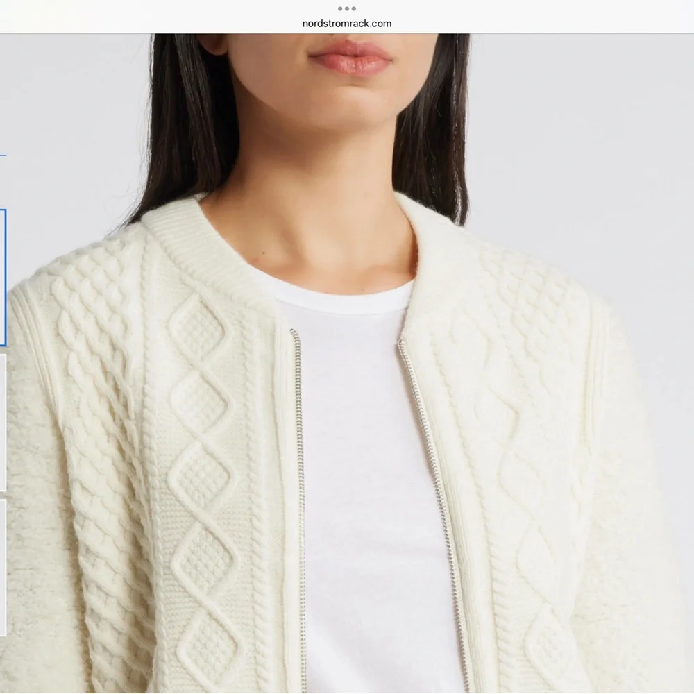 Caslon Cable Zip Up Cardigan XS